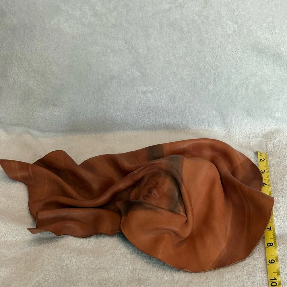 VTG Sculpted Leather Wall Art Hooded Woman Face Sculpture Signed G. Binst 14”X9” - Picture 15 of 16